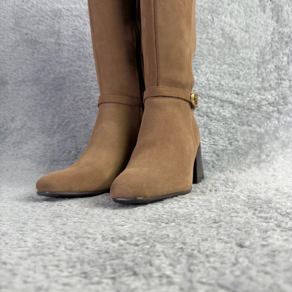 Blondo Twyla Tall Suede Boots Women's Size 5.5 Tan Taupe Riding Boots High Heel - Picture 10 of 14